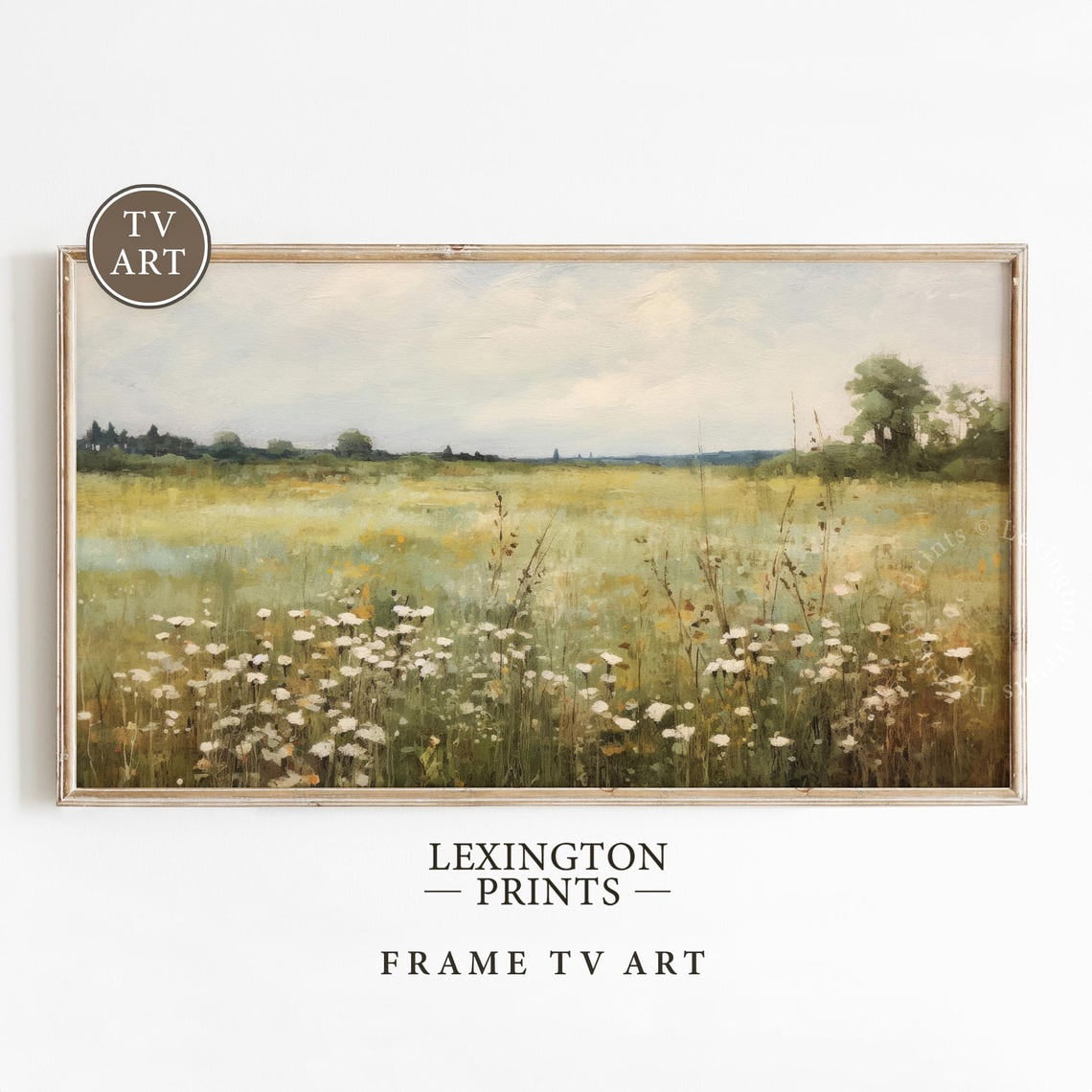 Moody Wildflower Frame Tv Art File Neutral Landscape Spring Farmhouse