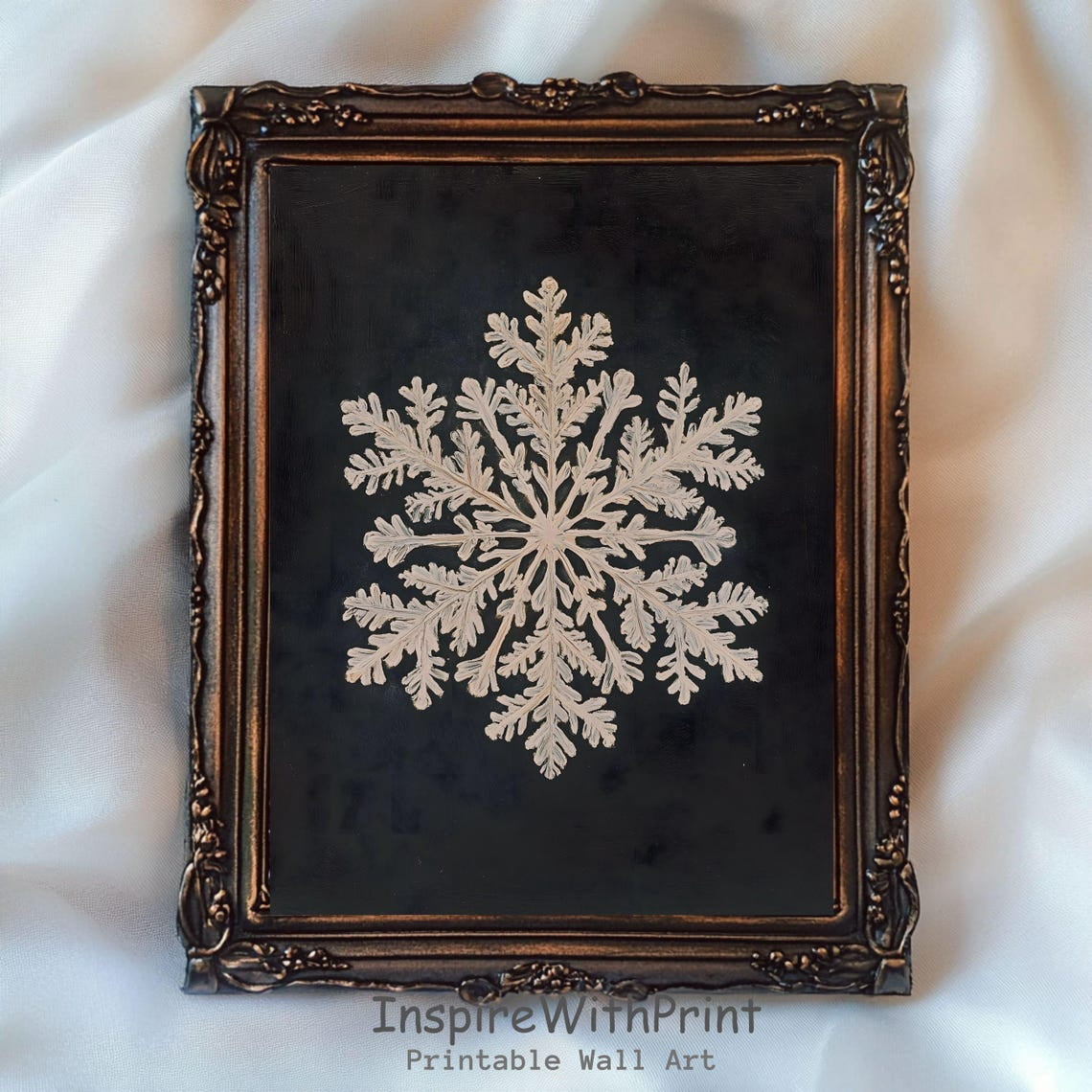 Moody Winter Holiday Snowflake Poster Cozy Festive Holiday Art, Dark ...