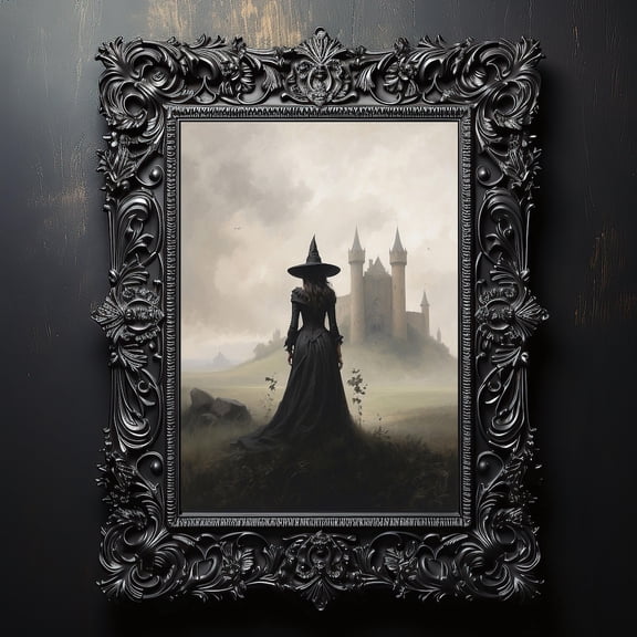 Moody Witch Art Home Decor Design 1, Stretched Canvas 8x10in