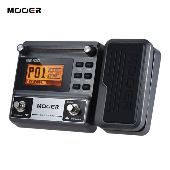Mooer Audio GE100 Guitar Multi-effects Processor Effect Pedal with Loop Recording, Tuning Tap Tempo Rhythm Setting Scale and Chord Lesson Functions