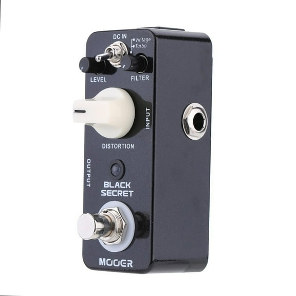 Mooer Black Secret Mini Electric Guitar Distortion Effect Pedal with True Bypass Feature