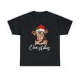 thumbnail image 1 of Mooey Christmas Cow In Santa Hat Farmer Cow Lover T-Shirt, 1 of 1
