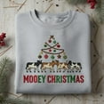 thumbnail image 1 of Mooey Christmas Embroidered Sweatshirt, Funny Cow Christmas Sweater, Holiday Farm Animal Crewneck, Cattle Lover Gift, 1 of 4