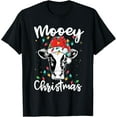 thumbnail image 1 of Mooey Christmas Santa Christmas Lights Cow Lovers T-Shirt, 1 of 3