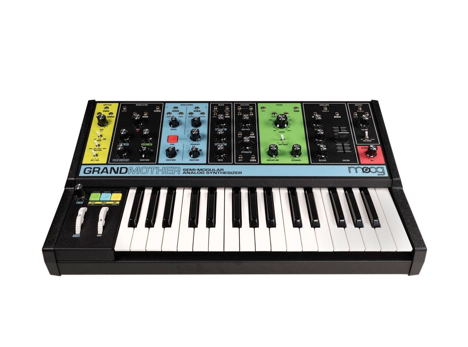 Moog Music MOD-GRAND-01 Semi-Modular Analog Synthesizer Keys, Black, 23 x 14.25 x 5.5" 16 lb