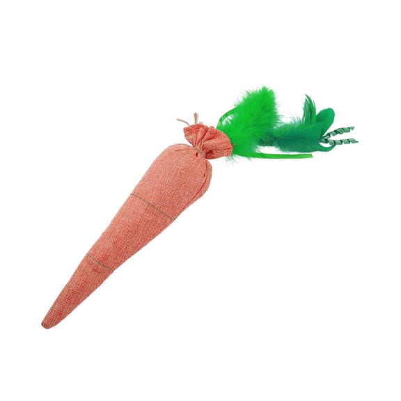 Mooipur Fun Carrot Catnip Toys for Indoor Cats to Keep Them Busy, Soft Linen, Interactive Cat Feather Toys for Kitten Kicking, Teething, Exercise, Catmint Toys for Cats All Breeds (1 PCS)