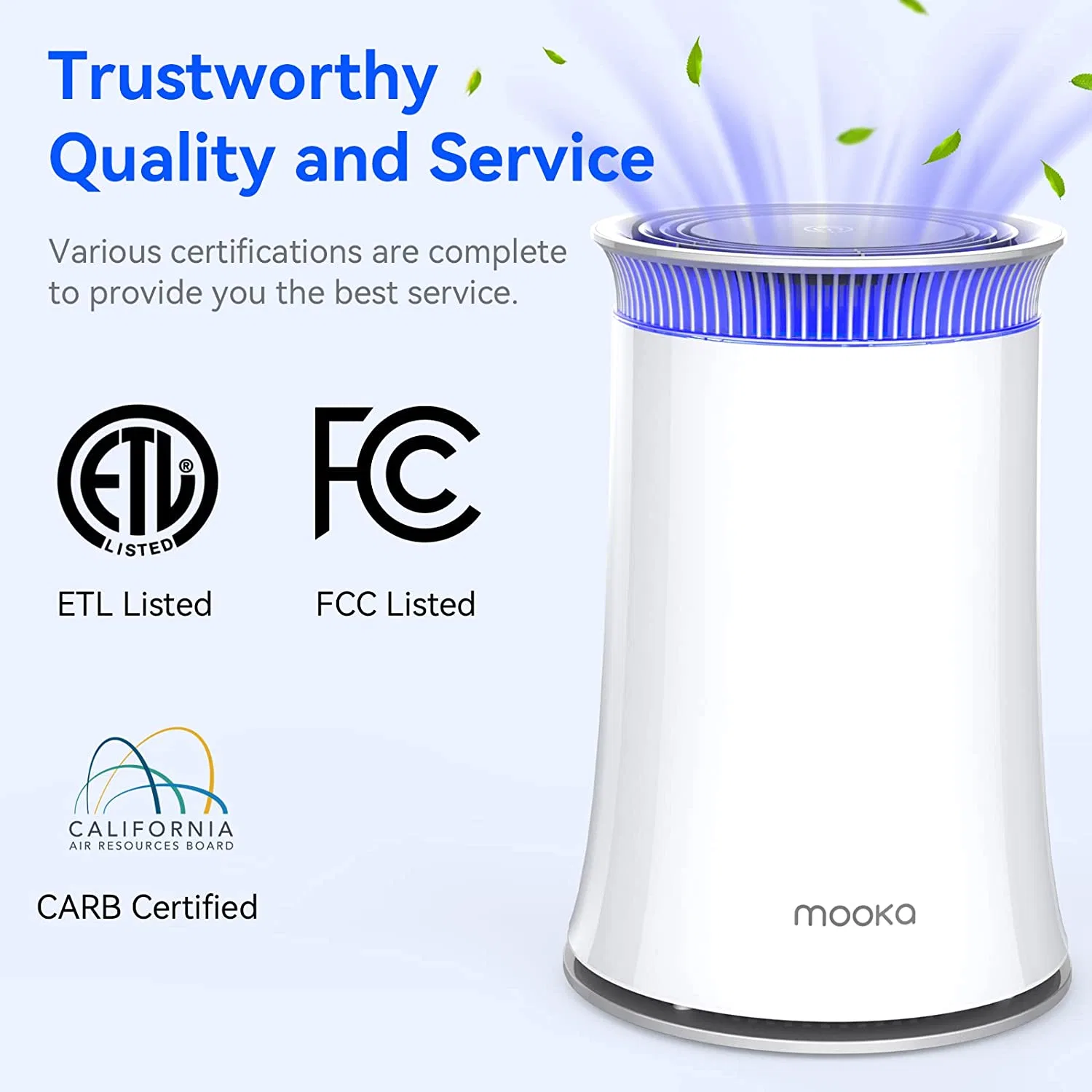 Mooka Air Purifier for Home,True HEPA Air Cleaner ,Activated Carbon