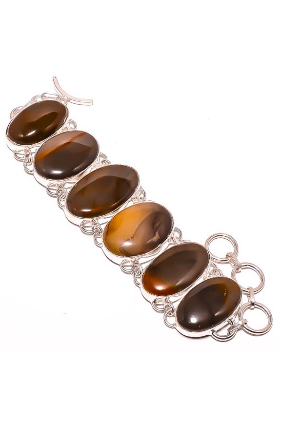Mookaite 925 Silver Plated Ethnic Bracelet 7-7.99" TB7510-430, Valentine's Day Gift, Birthday Gift, Beautiful Jewelry For Woman & Girls