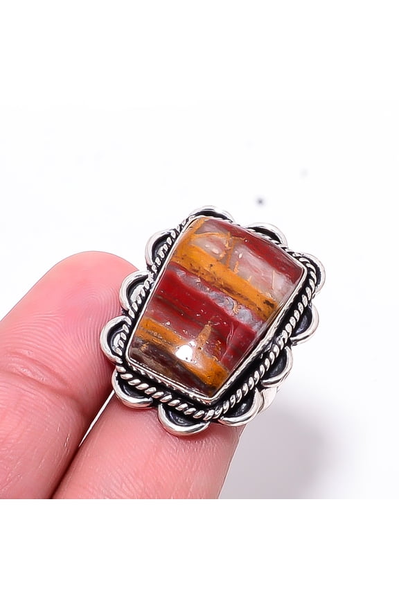 Mookaite - Australia Designer Handmade 925 Sterling Silver Ring S.6.5 R2