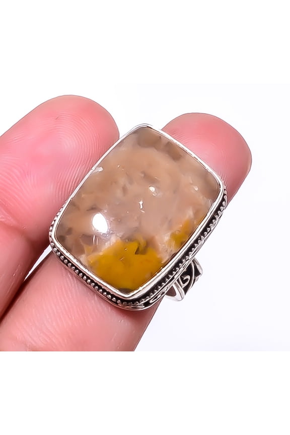 Mookaite - Australia Gemstone 925 Sterling Silver Handmade Bali Ring S.8 R3