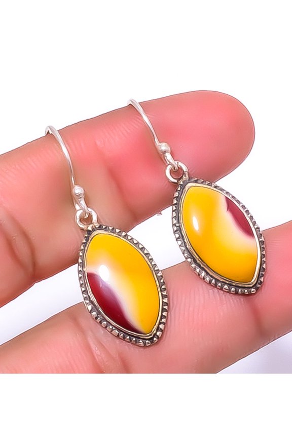 Mookaite - Australia Gemstone 925 Sterling Silver Jewelry Earring 1.56" E7334-85, Beautiful Jewelry For Woman, New Year Sale, Valentin's Day Gift
