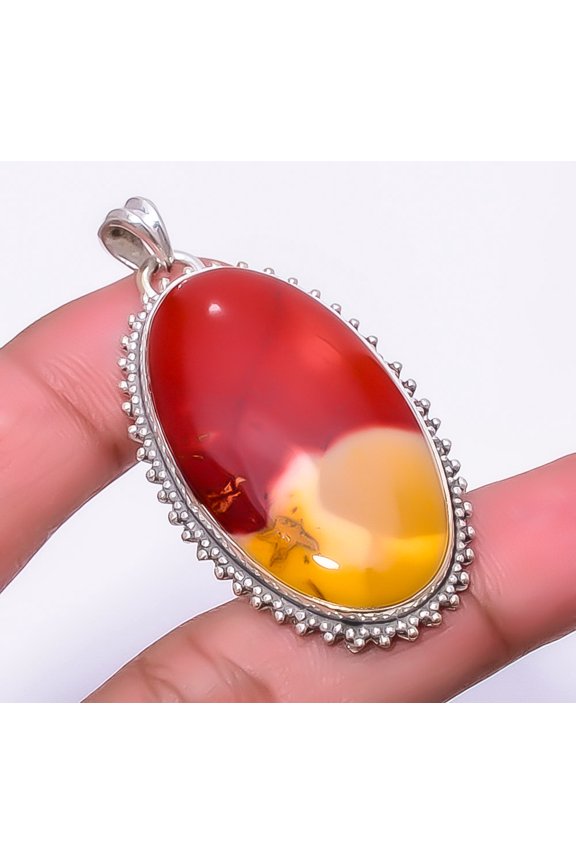 Mookaite - Australia Gemstone 925 Sterling Silver Pendant 1.95" P_9197_35_2, Christmas Gift, Gemstone Silver Jewelry, Mookaite Pendant, New Year Sale