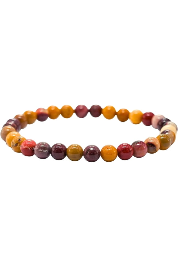 Mookaite Crystal Bracelet - 6mm Beaded Bracelet and Healing Stones