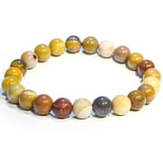 DUANHUI Mookaite Jasper Crystal Bead Bracelet – Healing Crystal Bracelet for Women and Men – 8mm Beaded Bracelets for Spiritual Healing, Positive Energy – Unisex Elastic Adjustable Size Gemstone Bracelet