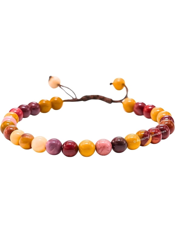 Mookaite Jasper Crystal Bracelet - 6mm Beaded Bracelet and Healing Stones