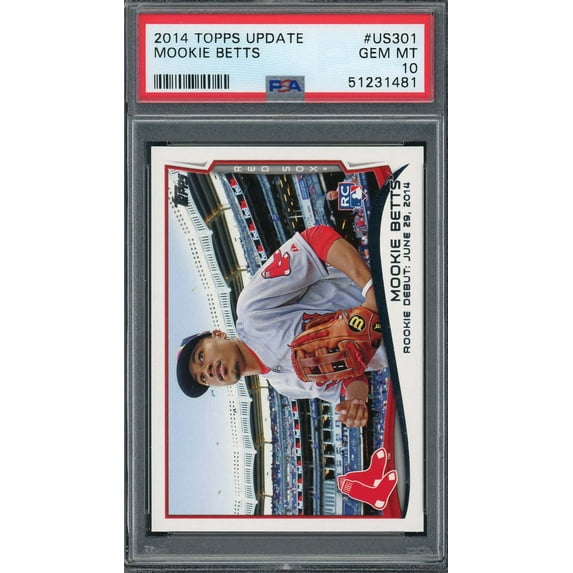 Mookie Betts 2014 Topps Update Baseball Rookie Card #US301 Graded PSA 10