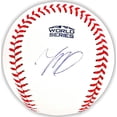 thumbnail image 1 of Mookie Betts Autographed Official 2018 World Series Logo MLB Baseball Boston Red Sox Beckett BAS QR 218701, 1 of 5