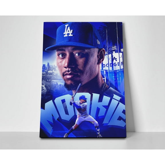 Mookie Betts Dodgers Swing Poster or Wrapped Canvas