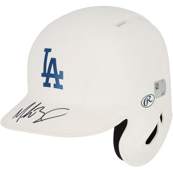 Mookie Betts Los Angeles Dodgers Autographed Rawlings White Matte Mini Batting Helmet - Fanatics Authentic Certified