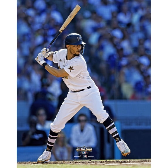 Mookie Betts Los Angeles Dodgers Unsigned Bats in White Jersey at the 2022 MLB All-Star Game Photograph