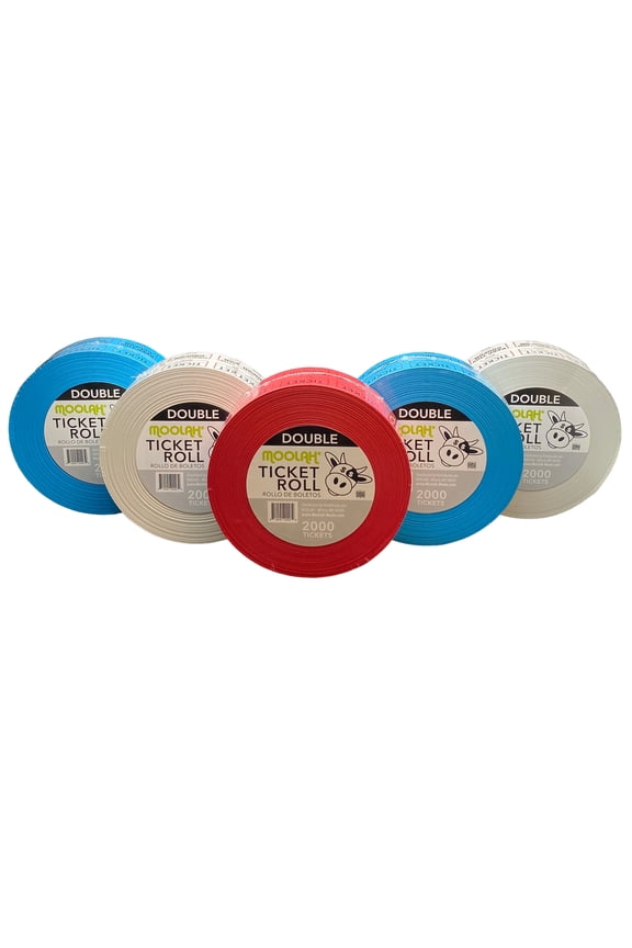 5pk Double Raffle Ticket Roll "Keep This Coupon" 2000ct (each roll, total of 10,000 tickets)