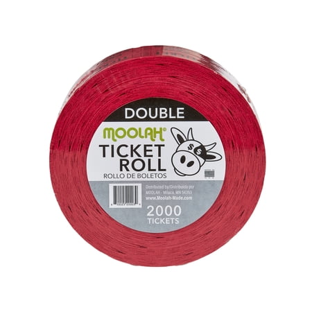 Moolah Double Ticket Roll, Red, 2000ct