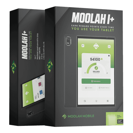 Moolah Wireless M1 Plus 10.1" Tablet, Android 13 + Moolah OS