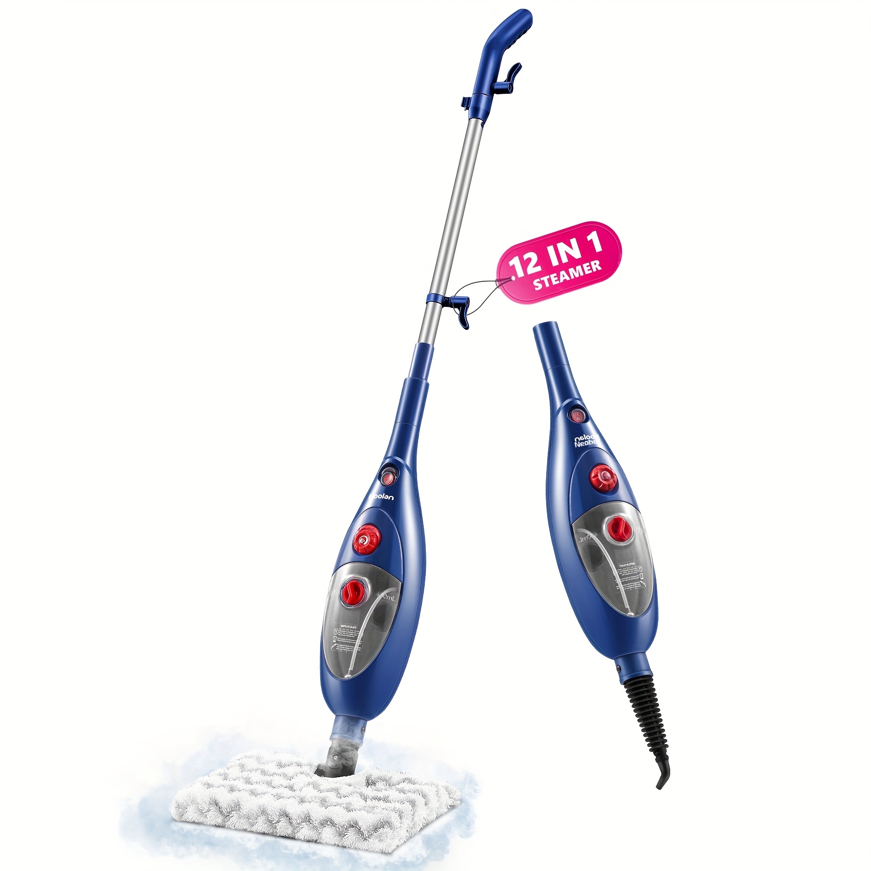Moolan 12-in-1 Steam Mop Design With Detachable Handheld Steam Mops For ...