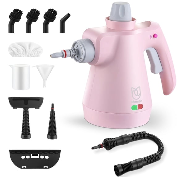 Moolan Handheld Steam Cleaner 12-in-1- High Temperature Sterilization 99.9%, Suitable for Carpet and Kitchen, Home, Car, Furniture, Grease, Grout, Clothes