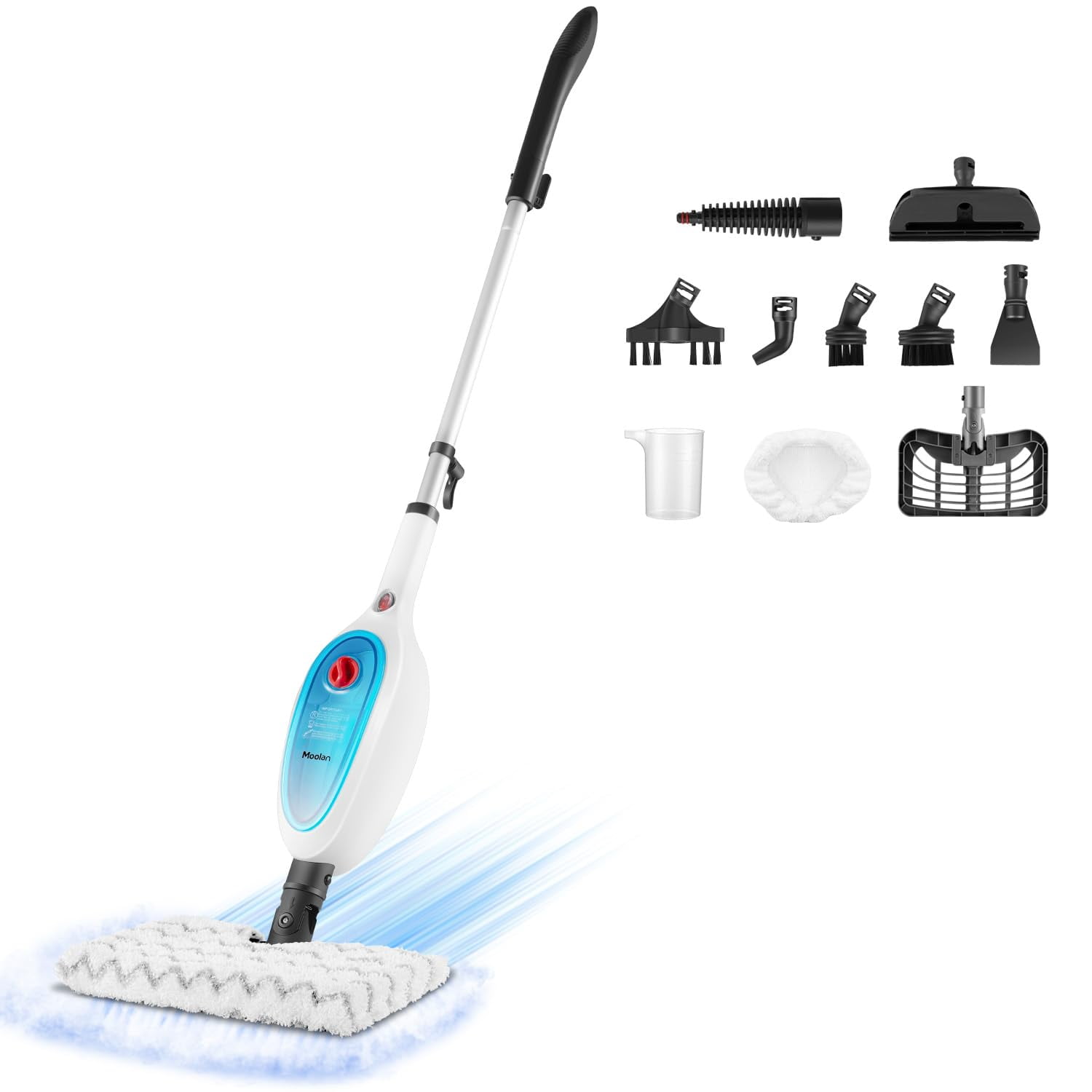Moolan Steam Mop, 10 in 1 Floor Steamer Detachable MultiPurpose