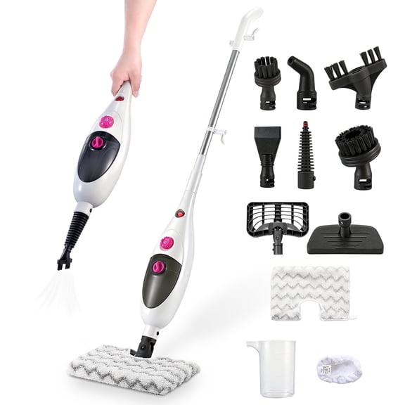 Moolan Steam Mop, 10 in 1 Floor Cleaning, Detachable Steam Mop for Tile and Hardwood, Handheld Domestic Steam Cleaner