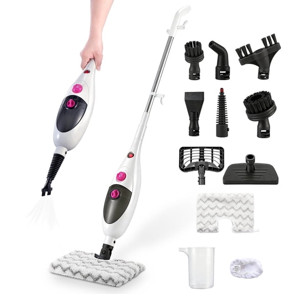 Moolan Steam Mop, 10 in 1 Floor Cleaning, Detachable Steam Mop for Tile and Hardwood, Handheld Domestic Steam Cleaner