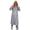 thumbnail image 1 of Moolmeyno Men's Winter Velvet Pajama Set & Robe, Long Sleeve Sleepwear with Cozy Plush Material, 1 of 3