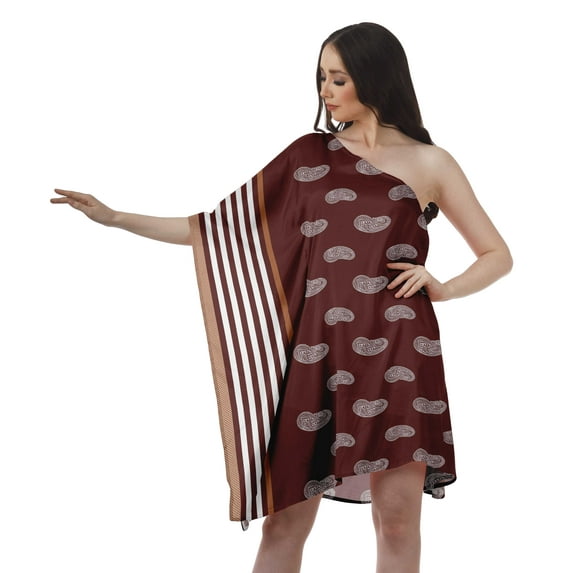 Moomaya 1 Shoulder Dresses Women Casual Cocktail Dress Womens Kaftan Dresses