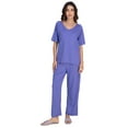 thumbnail image 1 of Moomaya 2-Piece Jersey Nightwear Set | WomenS V-Neck Top & Pajama | Soft & Breathable Lounge Suit, 1 of 8