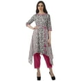 thumbnail image 1 of Moomaya 2 Piece Kurti With Pant For Women Santoon 3/4 Sleeves Partywear Clothing, 1 of 6