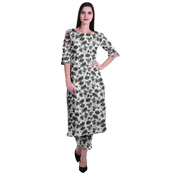 Moomaya 2-Piece Womens Cotton Printed Kurta Pant Set Indian Dress Ethnic Set