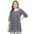thumbnail image 1 of Moomaya 3/4 Sleeves Rayon Fit & Flare Top - Regular Fit Spring Fashion, 1 of 9
