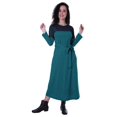 thumbnail image 1 of Moomaya A-line Color Block Maxi Dress Casual Plain Waist Belted Long Dress, 1 of 8