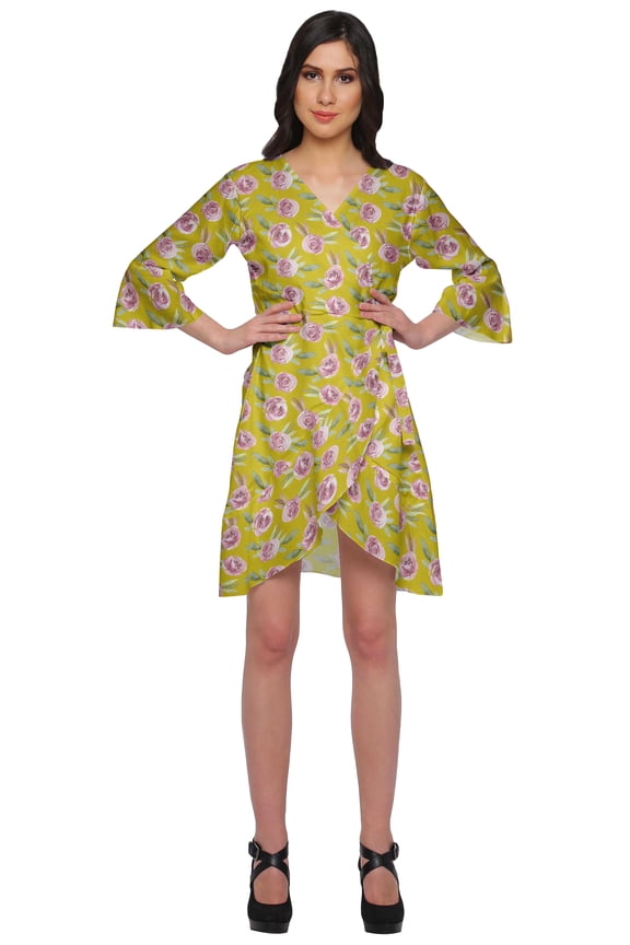 Bathrobes For Women Wrap Printed Ruffle Style Bride Getting Ready Dress