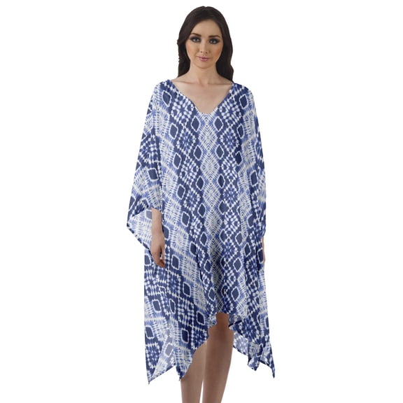 Moomaya Beach Kaftan Bikini Cover up Women Georgette Midi Dress Short Caftan