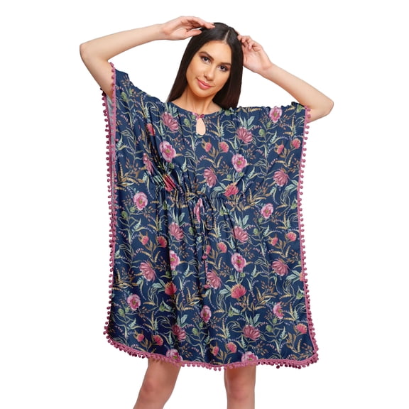 Moomaya Beach Kaftan Dresses For Women Printed Bikini Cover Up Caftan Plus Size