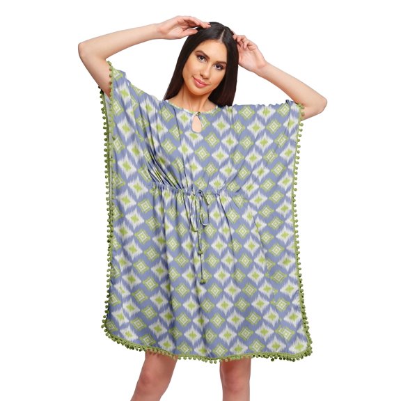 Moomaya Beach Kaftan Dresses For Women Printed Bikini Cover Up Caftan Plus Size