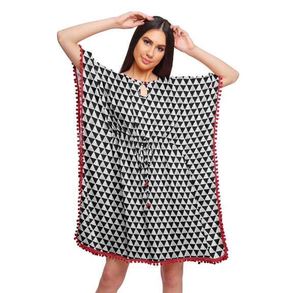 Moomaya Beach Kaftan Dresses For Women Printed Bikini Cover Up Caftan Plus Size