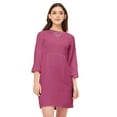 thumbnail image 1 of Moomaya Boat Neck Bodycon Solid Georgette Dress - Women's Stylish Bodycon Dress, 1 of 9