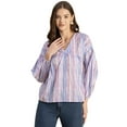 thumbnail image 1 of Moomaya Bohemian Cotton Long Sleeve Top - V Neck, Flowy Women's Boho Blouse, 1 of 9
