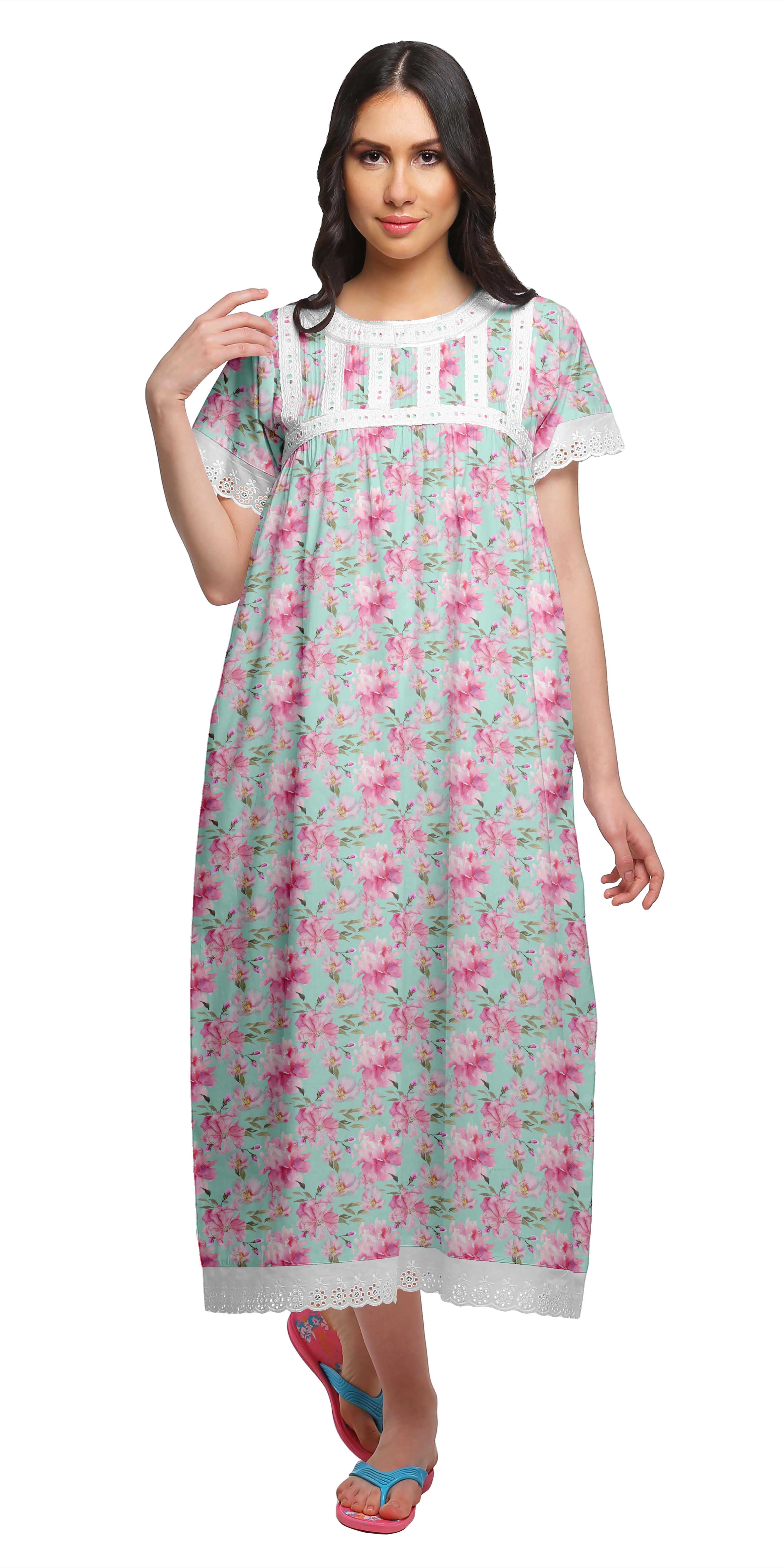 Short Sleeve Navy Floral Print Nightdress | Bonmarché - Foto 11