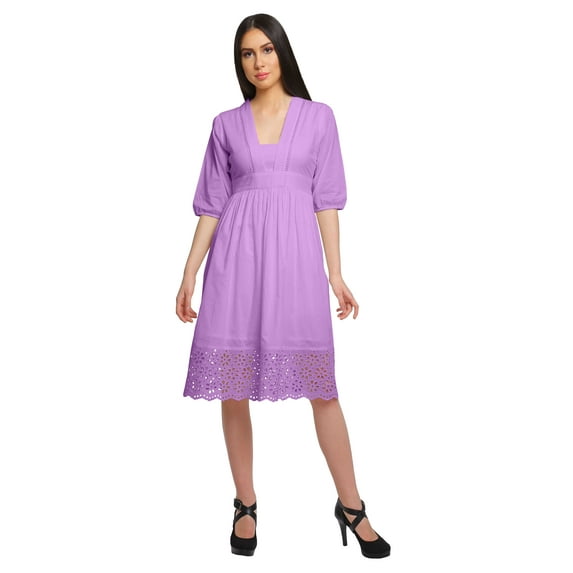 Moomaya Casual Solid Women Midi Length Dress Short Sleeve Summer Wear Clothing