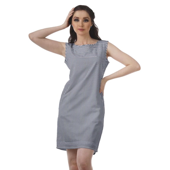 Moomaya Casual Women Printed Sleeveless Ethnic Style Shift Dress Summer Clothing