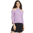 thumbnail image 1 of Moomaya Casuals, Cold Shoulder Solid Top, Long Sleeves Fitted Knit Tops, 1 of 9